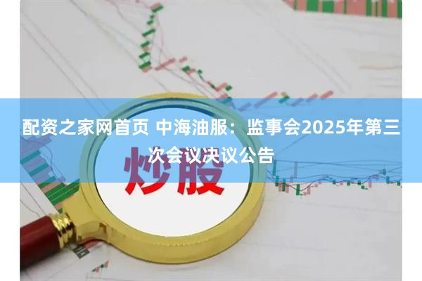 配资之家网首页 中海油服：监事会2025年第三次会议决议公告