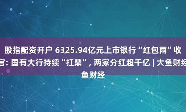 股指配资开户 6325.94亿元上市银行“红包雨”收官: 国有大行持续“扛鼎”, 两家分红超千亿 | 大鱼财经
