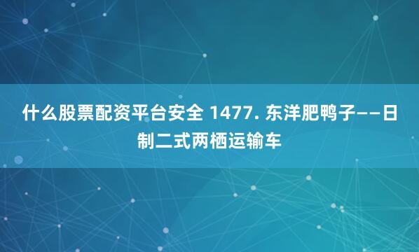 什么股票配资平台安全 1477. 东洋肥鸭子——日制二式两栖运输车