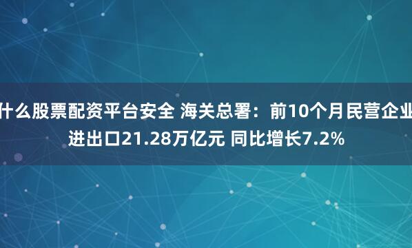 什么股票配资平台安全 海关总署：前10个月民营企业进出口21.28万亿元 同比增长7.2%